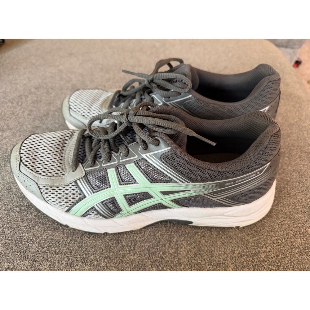 Asics Gel-Contend 4 Womens Running Shoes Grey Mint Green T765N Size 8.5